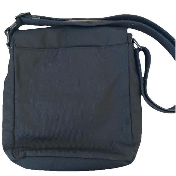 Fossil Black Canvas Crossbody Messenger Bag, Purse, Satchel, Adjustable Strap - Picture 4 of 7